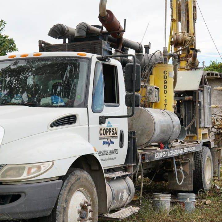 Perforadora en obra